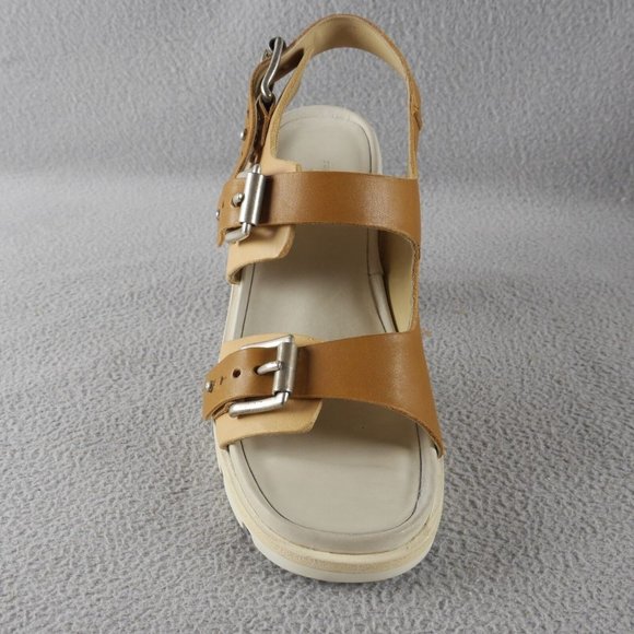 RAG & BONE Leather Two-Tone Sand BARON SANDAL HEELS W2528019R WOM Size 5 60437. - Picture 2 of 6